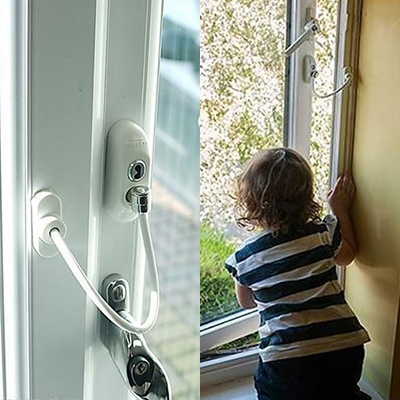 Детский замок на окна с тросом